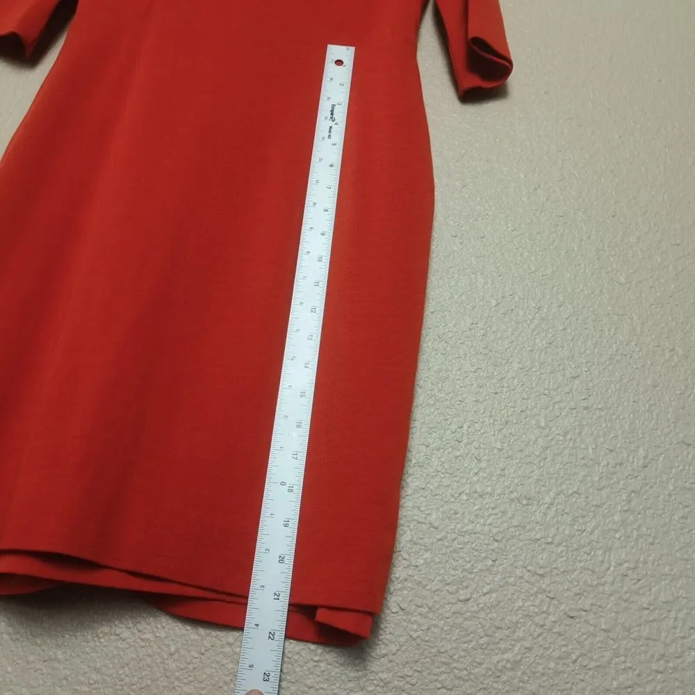 Kay Unger dress size 8 women's orange color 3/4 sleeves knee length - Picture 4 of 13